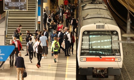 Commuters in Perth.