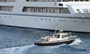 A large boat and a small one