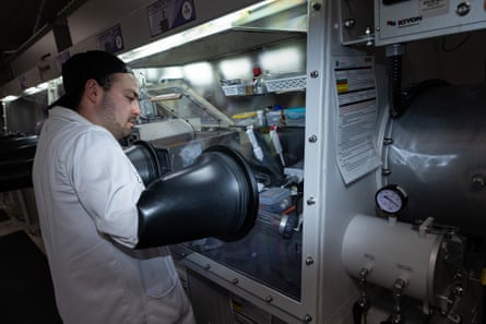 Research engineer Ali Balkis in the assembly area at the Deakin University research hub