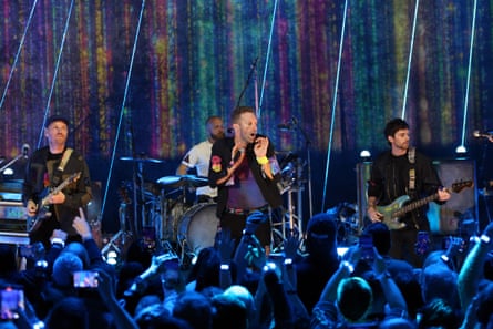 Coldplay performing in London in October 2021.