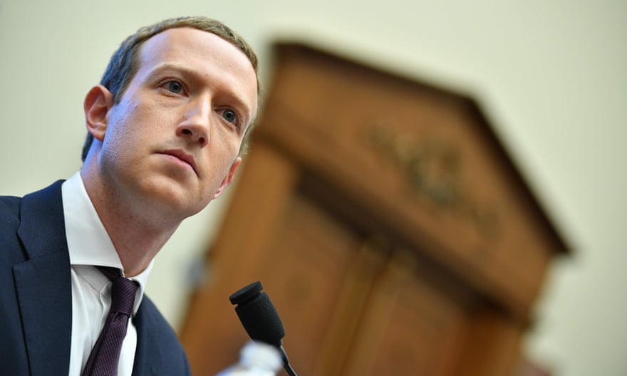 Facebook founder Mark Zuckerberg testifies before the House financial services committee in Washington DC, 29 October 2019.