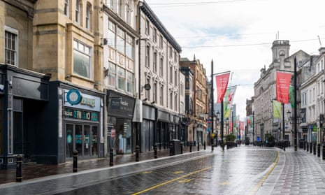 An empty high street in Wales