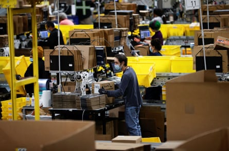 An Amazon fulfillment center in Robbinsville, New Jersey.