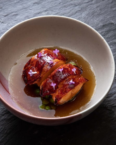 Roots’ barbecued lobster in broth