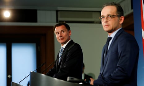 Jeremy Hunt and Heiko Maas in Berlin on Wednesday.