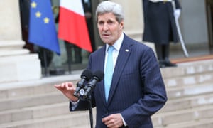John Kerry was at the Élysée Palace in Paris on Tuesday for talks about Isis and Syria.