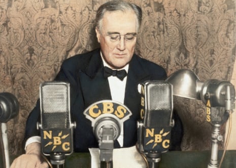 franklin d roosevelt delivering one of his famous fireside chats
