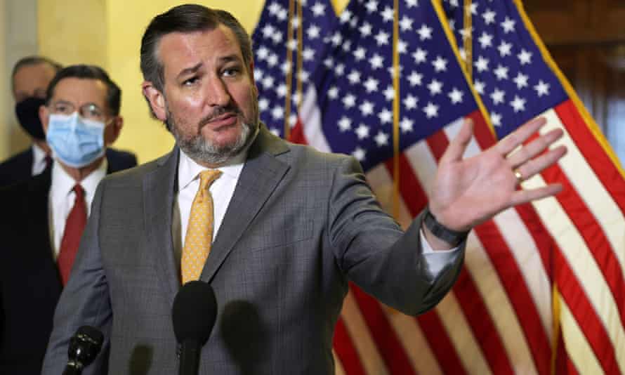 Ted Cruz speaks to members of the press on Capitol Hill.