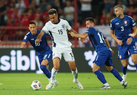 Morgan Rogers in action against Serbia.