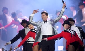 Hugh Jackman performs during the opening.