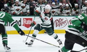 Covid news live: WHO declares 2022 to be the year ‘we end the pandemic’ as US says Omicron is now dominant strain 5 Dallas Stars Ryan Suter defends against a shot by Minnesota Wild left wing Kirill Kaprizov in the second period of an NHL hockey game in Dallas, 20 December.