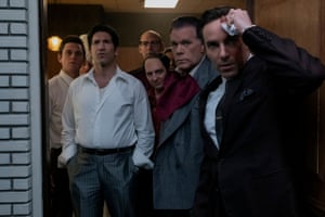 Liotta, second from right, as as “Hollywood Dick” Moltisanti in The Many Saints of Newark, 2019