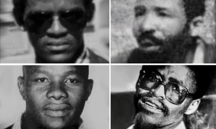 Composite of black and white images of the four men