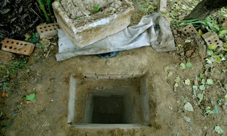 The hole where Saddam Hussein was found hidden.