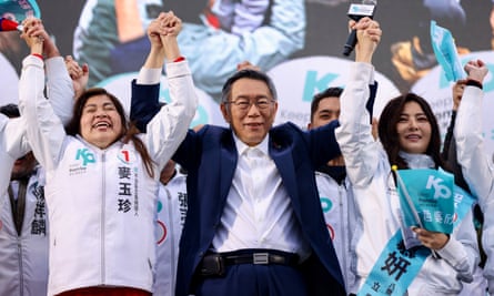 The Taiwan People’s party presidential candidate, Ko Wen-je, at a rally in Taoyuan city.
