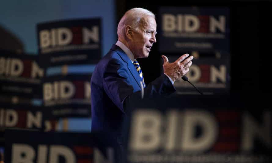 Joe Biden speaks to the crowd in Columbia