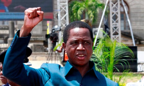 Edgar Lungu, when he was still president of Zambia in 2020.