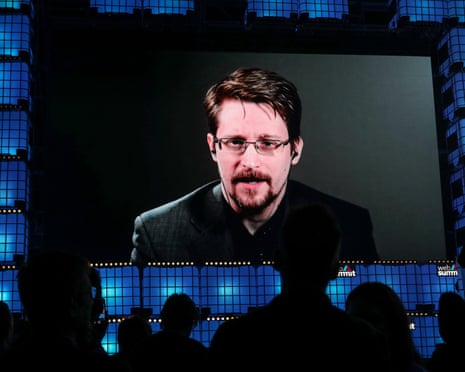 Edward Snowden at the 2019 Web Summit in Lisbon in November. US authorities did not seek to block publication of Snowdenâs book but rather to seize all proceeds.