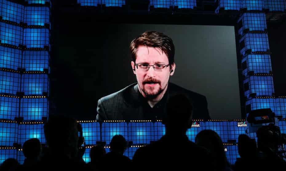 Edward Snowden at the 2019 Web Summit in Lisbon in November. US authorities did not seek to block publication of Snowden’s book but rather to seize all proceeds.