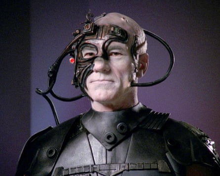 Patrick Stewart as Captain Jean-Luc Picard/Locutus of Borg in Star Trek: The Next Generation