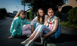 Liv Hill, Molly Windsor and Ria Zmitrowicz in Three Girls.
