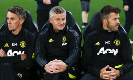 Ole Gunnar Solskjær (centre) has been given license to reconfigure his backroom staff