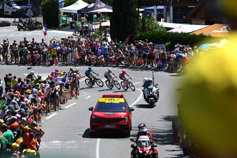 Members of the breakaway head up an early ascent
