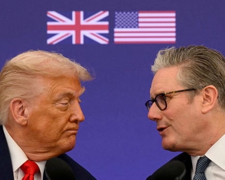 Donald Trump, left, and Keir Starmer during the US president’s UK visit last year