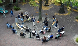 Professor Edward Nieuwenhuis of Roosevelt College University in Middelburg, The Netherlands, gives a lecture to students