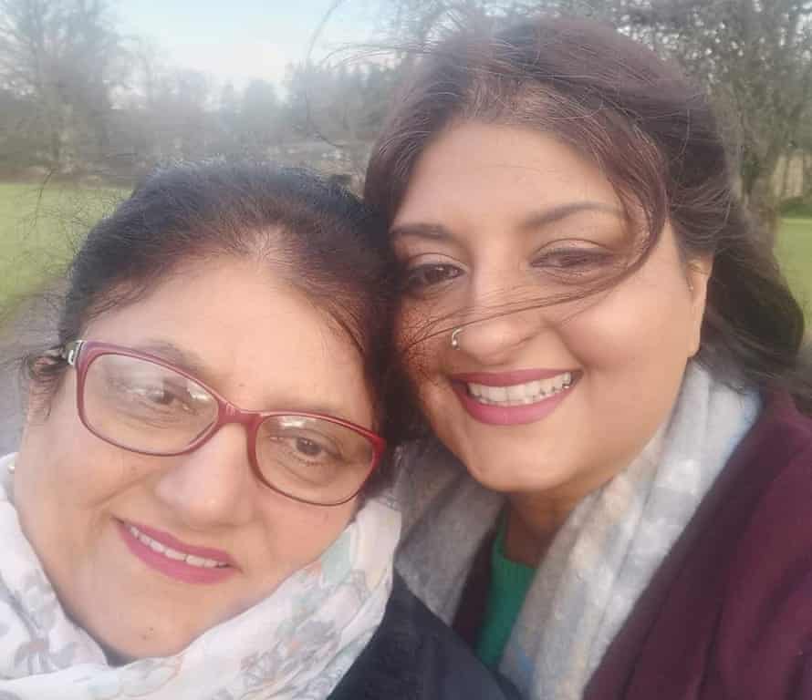 Gurcharan Virdee with her mother, Narinder