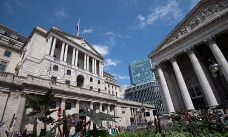 The Bank of England building in Threadneedle Street in the City of London