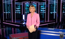 ITV News's Julie Etchingham on a TV set