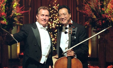 Ready for a tap dance … Martin Sheen, Yo-Yo Ma and the $6m cello.