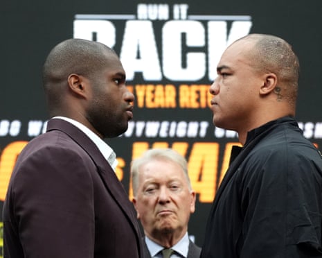 Daniel Dubois (left) and Fabio Wardley face off wduring a press conference at Studio 338, London.