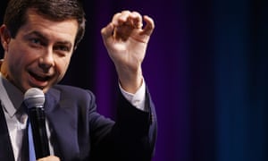 Presidential Candidates Speak At J Street Conference<br>WASHINGTON, DC - OCTOBER 28: Democratic presidential candidate and South Bend, Indiana Mayor Pete Buttigieg sits down for an interview during the J Street National Conference at the Walter E. Washington Convention Center October 28, 2019 in Washington, DC. Buttigieg and three other presidential candidates were interviewed about Israel and U.S. foreign policy during the conference hosted by J Street, a political action committee that supports two-state solution to the Israeli-Palestinian conflict. (Photo by Chip Somodevilla/Getty Images)