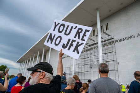 Onlookers gather at Kennedy Center ahead of Trump name removal