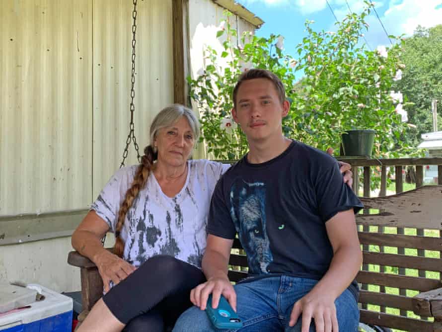 Florene Reed (left) only drinks the tap water if she cannot afford to buy bottles as it makes her stomach burn. Grandson Chance Crum (right) has never tasted tap water.