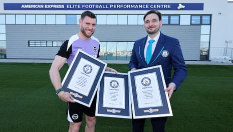 James Milner with his Guinness world records