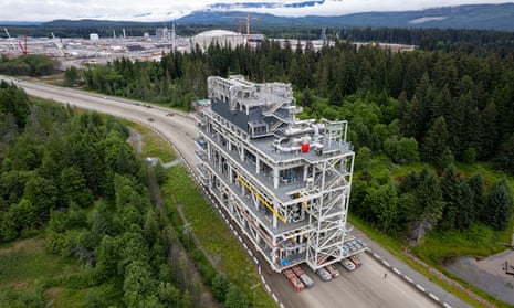 A module delivery heading to the LNG Canada site in Kitimat.