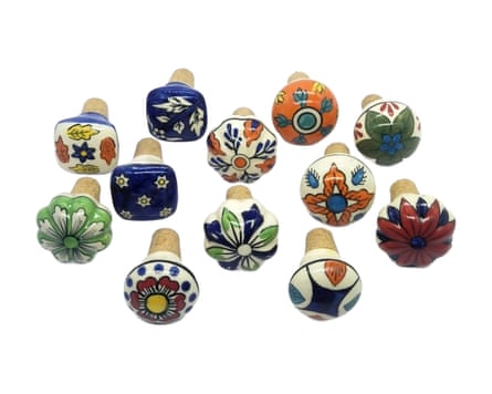 Mixed Designs of Ceramic Hand Painted Assorted Wine Bottle Stoppers