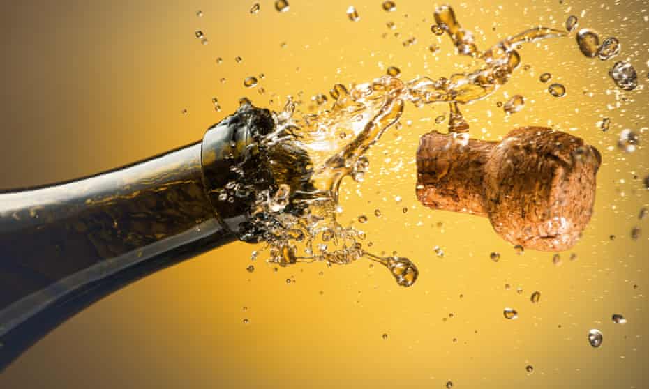 A champagne cork popping
