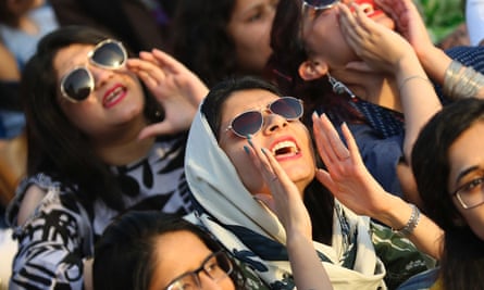 Pakistani women participate in a rally in Karachi.
