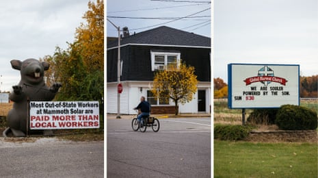 A triptych of three photographs showing street scenes.