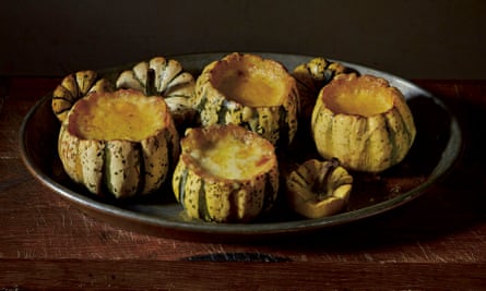 Baked squash with celery and herb cream