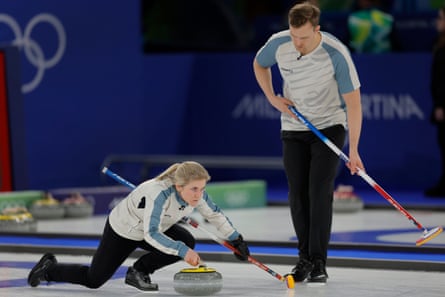 Kristin Skaslien and Magnus Nedregotten in action against Switzerland