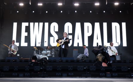Capaldi and his band at the Pyramid stage.