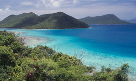 View over the forest of Tortola Island, British Virgin Islands.