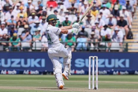 South Africa's Marques Ackerman plays a pull shot