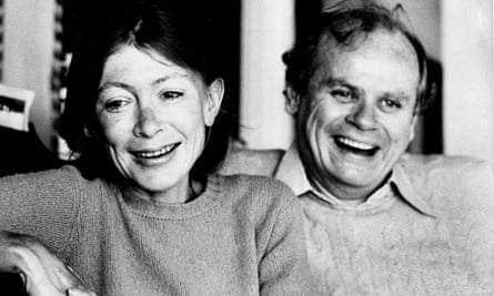 Joan Didion with her husband John Gregory Dunne in 1977.
