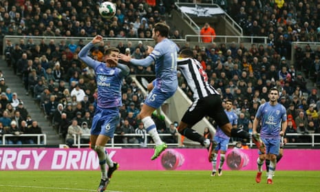 Bournemouth's Adam Smith (centre) scores an own goal and Newcastle United's first.